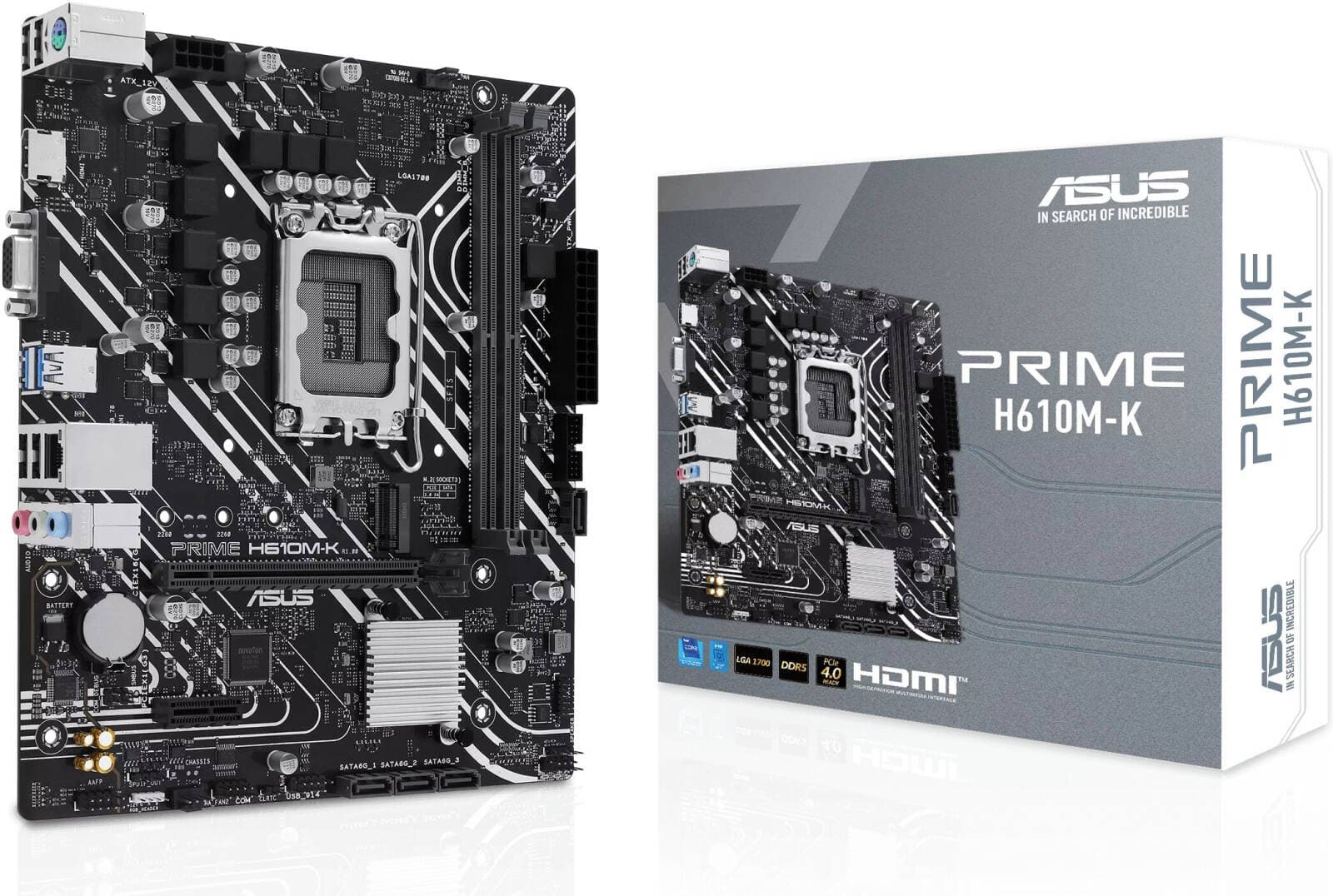 Материнская плата ASUS PRIME H610M-K s1700 H610 2xDDR5 M.2 HDMI D-Sub mATX (90MB1GA0-M0EAY0)