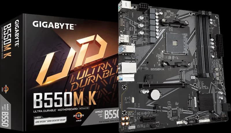 Материнская плата Gigabyte B550M_K sAM4 B550 4xDDR4 M.2 HDMI DP mATX (B550M_K)