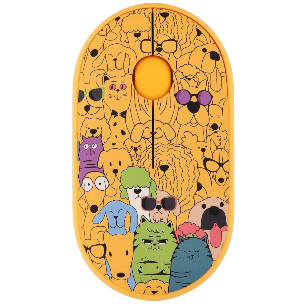 Мышь 2E MF300 PETS:CATS&DOGS Silent WL BT, Yellow (2E-MF300WPETSYW)