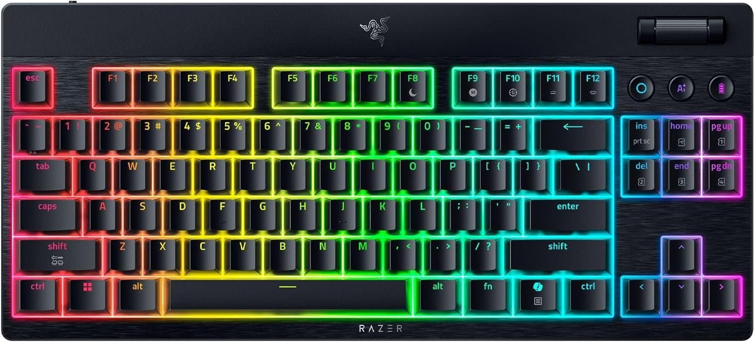 Игровая клавиатура Razer BlackWidow V4 Low-profile TKL HyperSpeed, Green Switch, Wireless (RZ03-05450500-R3M1)