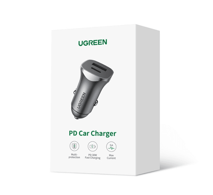 Avtomobil Зарядное устройство Ugreen USB-A + USB-C, PD 30W (40858)