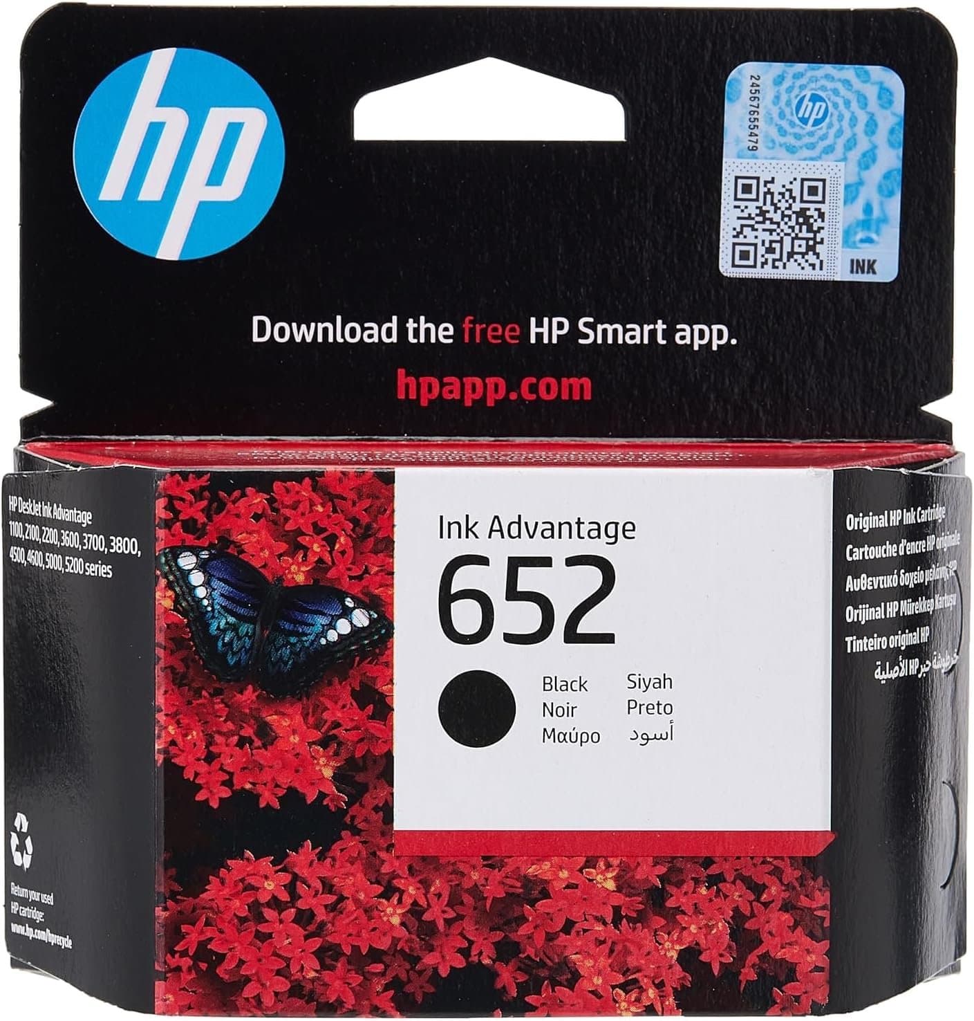 Струйный картридж HP 652 Black Advantage (F6V25AE)