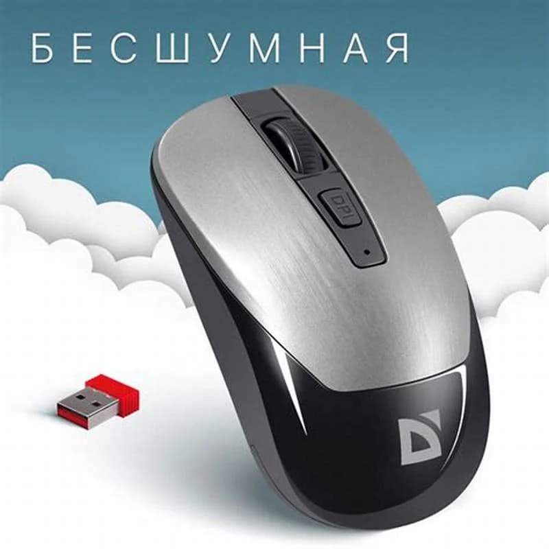 Mouse Wave MM-995, simsiz, optik, boz, 800-1600 dpi, səssiz (52993)
