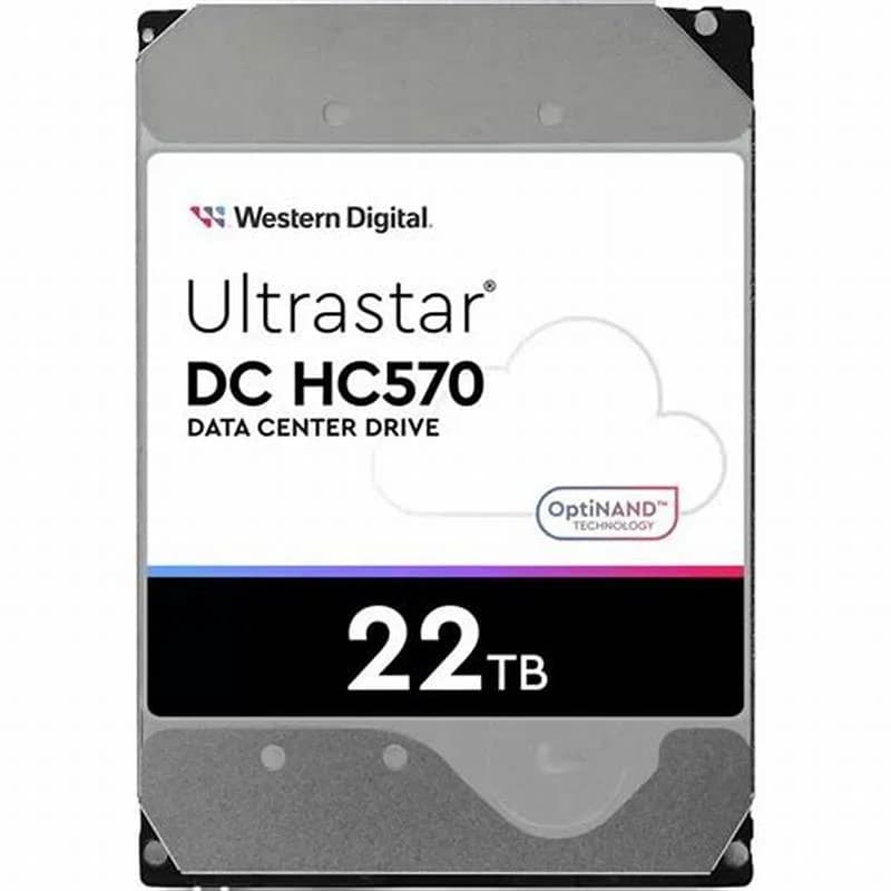 Western Digital Ultrastar DC HC570, Hard drive, 22 TB, internal, 3.5", SAS 12Gb/s, 7200 rpm, buffer: 512 MB (0F48052)