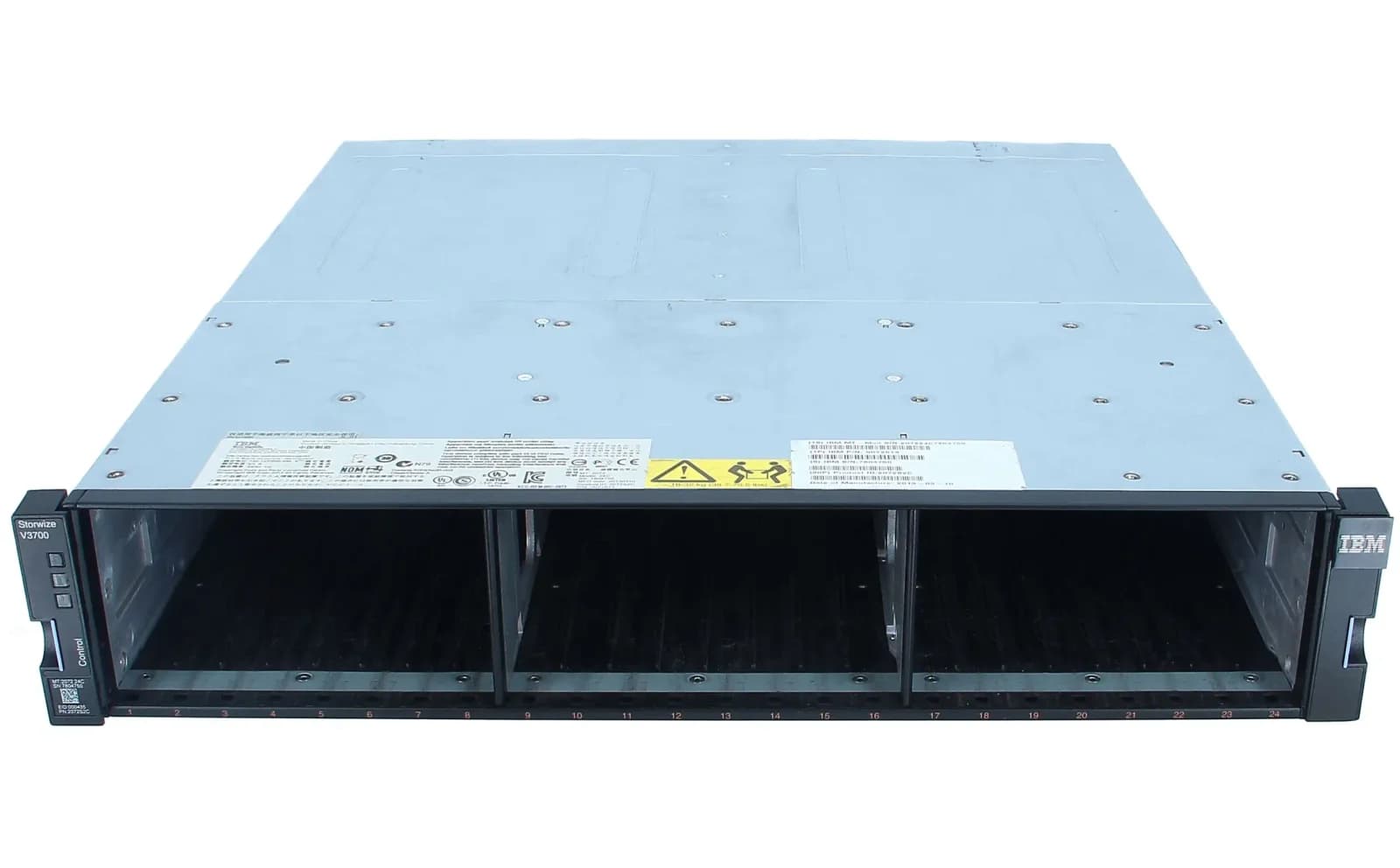 IBM Storwize V3700, Hard drive array, 24 bays (SAS), HDD 0, iSCSI (external), rack-mountable, 2U (2072S2C)