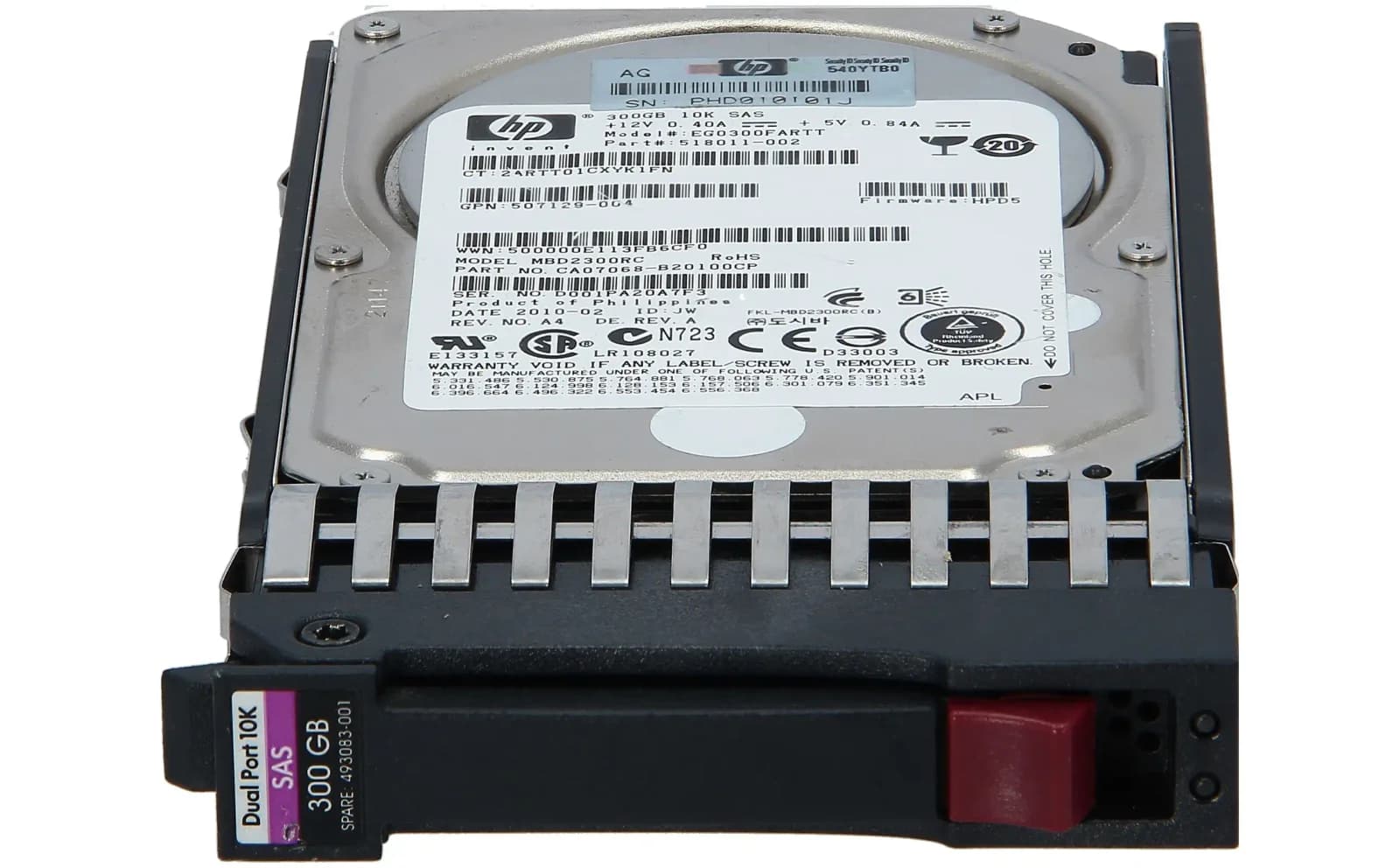 HP 300GB 10K SAS 2.5 DP HDD (492620-B21)