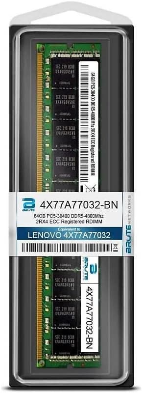 Lenovo ThinkSystem, TruDDR5, module, 64 GB, DIMM 288-pin, 4800 MHz / PC5-38400, registered (4X77A77032)