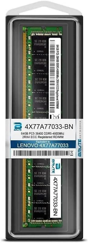 Lenovo ThinkSystem, TruDDR5, module, 64 GB, DIMM 288-pin, 4800 MHz / PC5-38400, registered (4X77A77033)