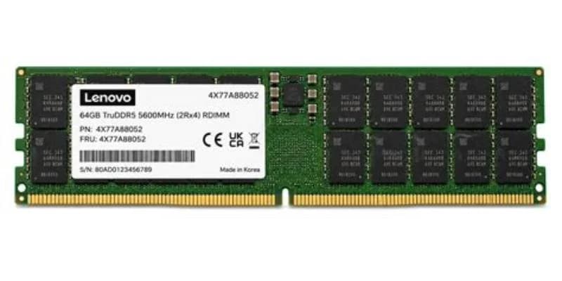 Lenovo ThinkSystem 64GB TruDDR5 5600MHz (2Rx4) 10x4 RDIMM (4X77A88052)