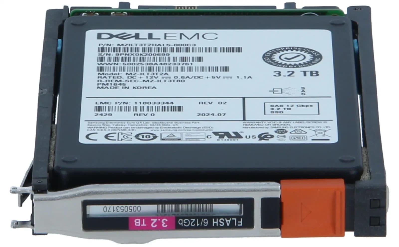 DELL 5053170, Dell EMC 3.2 TB SAS 12G SSD for Unity 380/480/680/880, 25 Slot Storage (5053170)