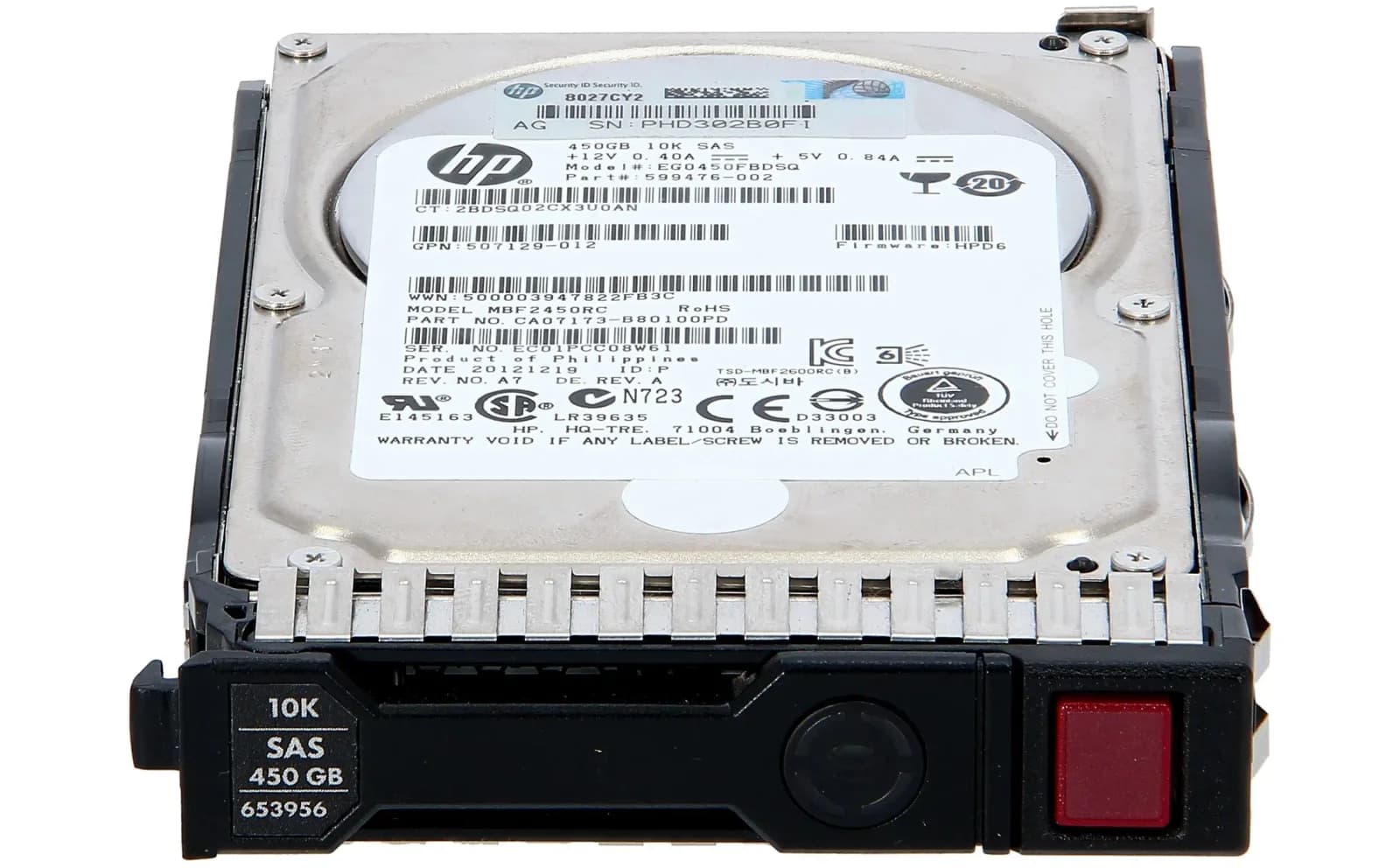 HP 450GB 6G SAS 10K 2.5in SC ENT HDD (652572-B21)