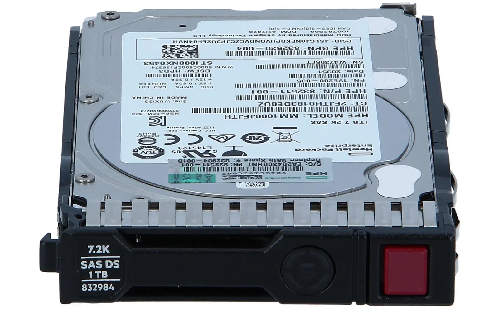 HP HPE 1TB 12G SAS 7.2K rpm SFF (2.5in) SC Midline 1yr Hard Drive (832514-B21)