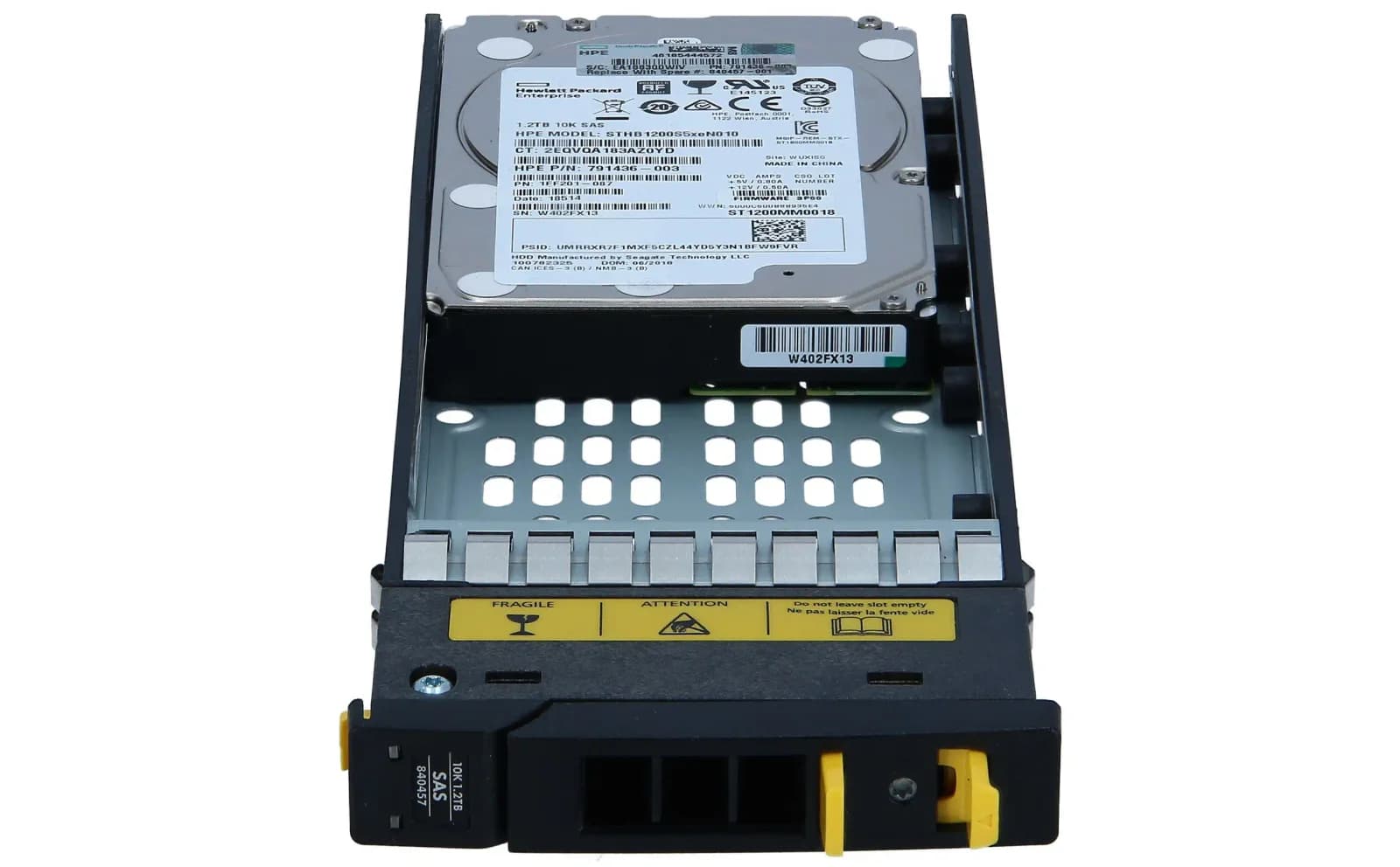 HP DRV 1.2TB 6G SAS SFF, Hdd, Serial Attached SCSI (SAS), 2.5", 1,200 GB, 10,000 rpm, SAS1, 300 MB/s (840457-001)