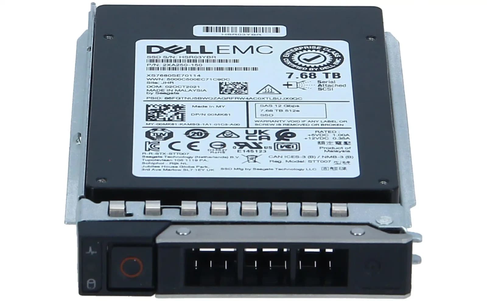 DELL 7.68TB, SSD, 2.5", SAS, 12G RI, MZILT7T6HALA0D3, ME5 SERIES (84C40)