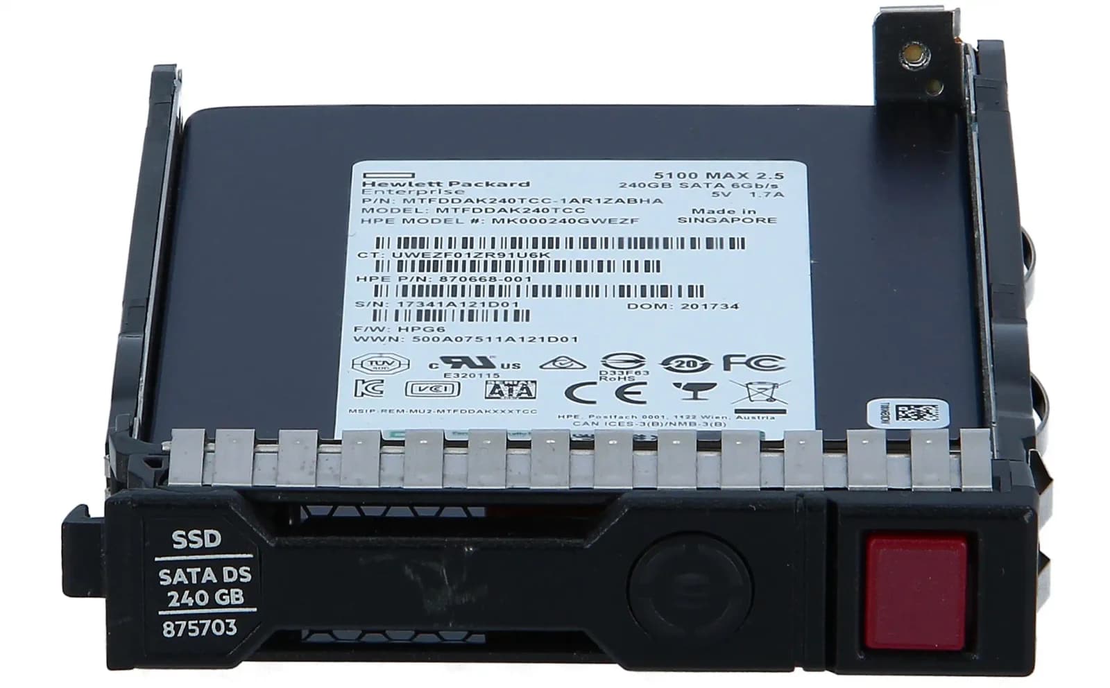 HPE HP Enterprise Mixed Use, 240 GB SSD, Hot-Swap, 2.5" SFF (6.4 cm SFF) (875703-001)