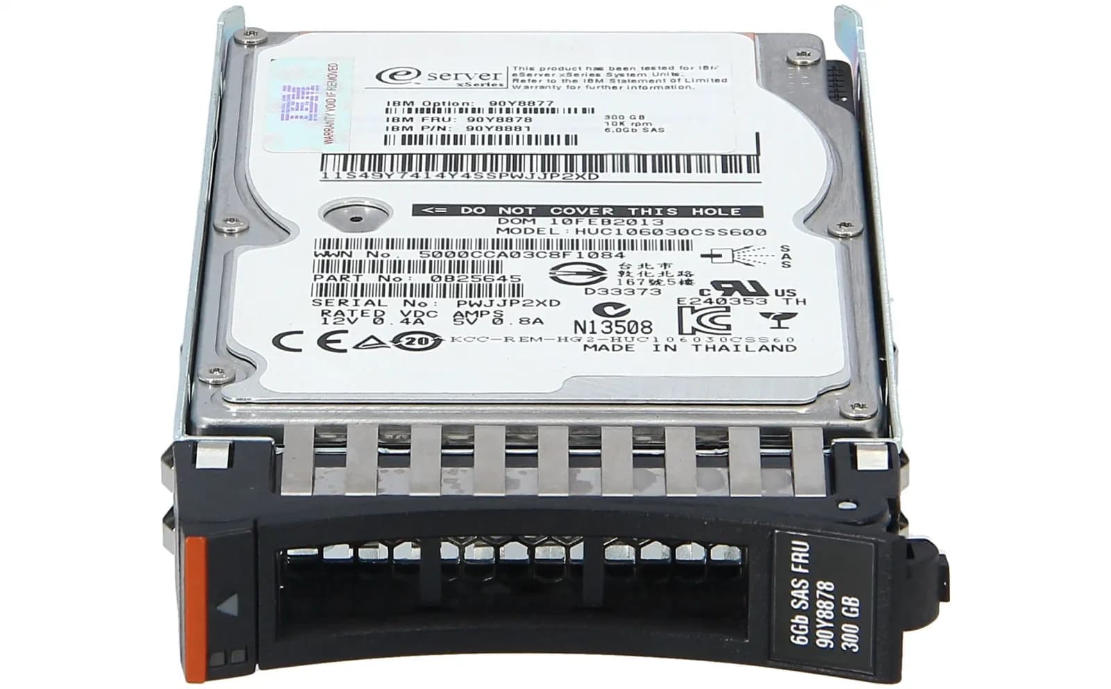 IBM 300GB 2.5in SFF 10K 6Gbps HS SAS HDD (90Y8877)
