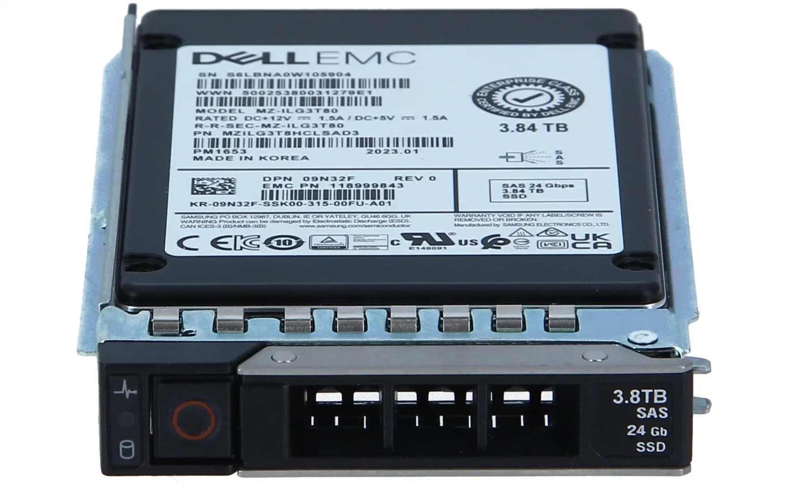 DELL 3.84TB, SSD, 2.5", MZILG3T8HCLSAD3, SAS, ME4 ME5 SERIES (9N32F)
