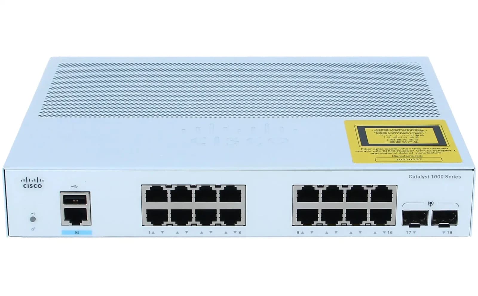 Cisco Catalyst 1000 16port GE, Ext PS, 2x1G SFP (C1000-16T-E-2G-L)