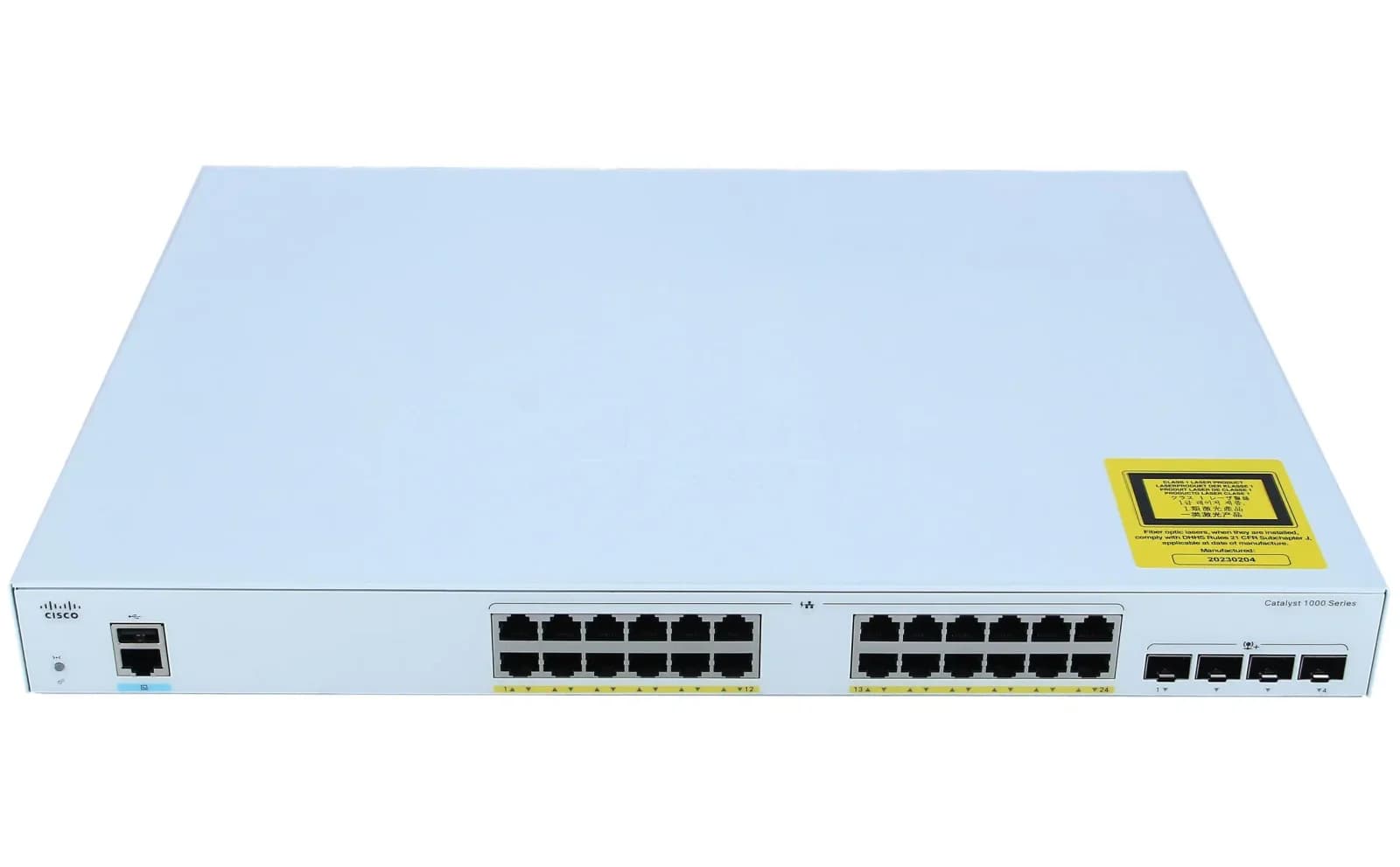 Cisco Catalyst 1000-24FP-4X-L, Switch, Managed, 24 x 10/100/1000 (PoE+) + 4 x 10 Gigabit SFP+ (uplink), rack-mountable, PoE+ (370 W) (C1000-24FP-4X-L)