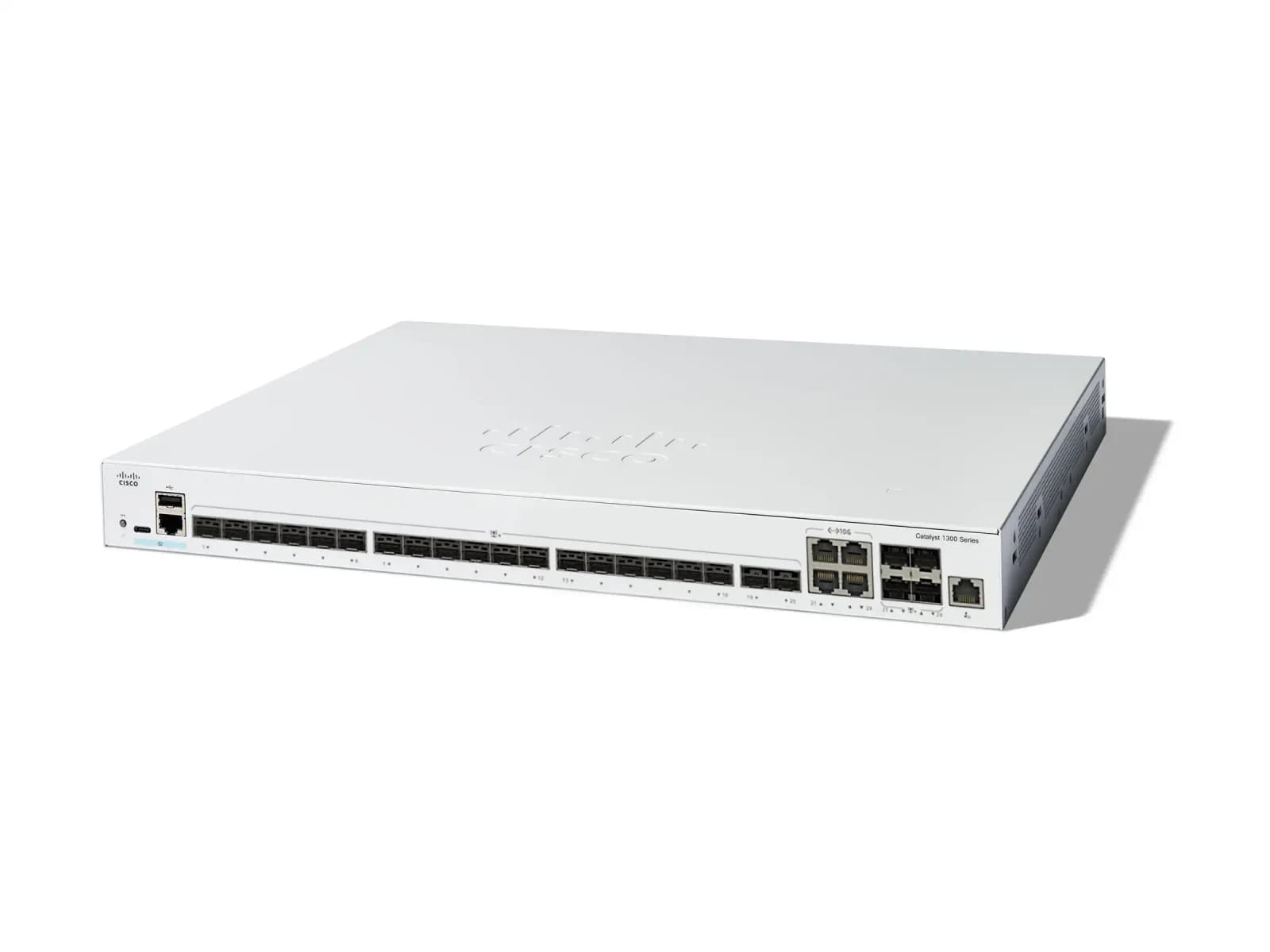 Cisco Catalyst 1300-24XS, Switch, L3, smart, 24 x 10GBase-X + 4 x combo 10 Gigabit SFP+/RJ-45, rack-mountable (C1300-24XS)