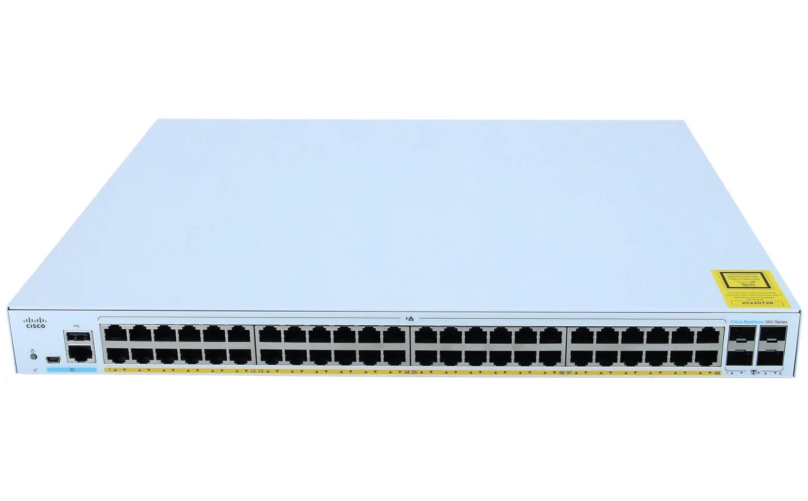 Cisco 48 x 10/100/1000 (PoE+) + 4 x 10 Gigabit SFP+, L3, Managed (CBS350-48FP-4X-EU)