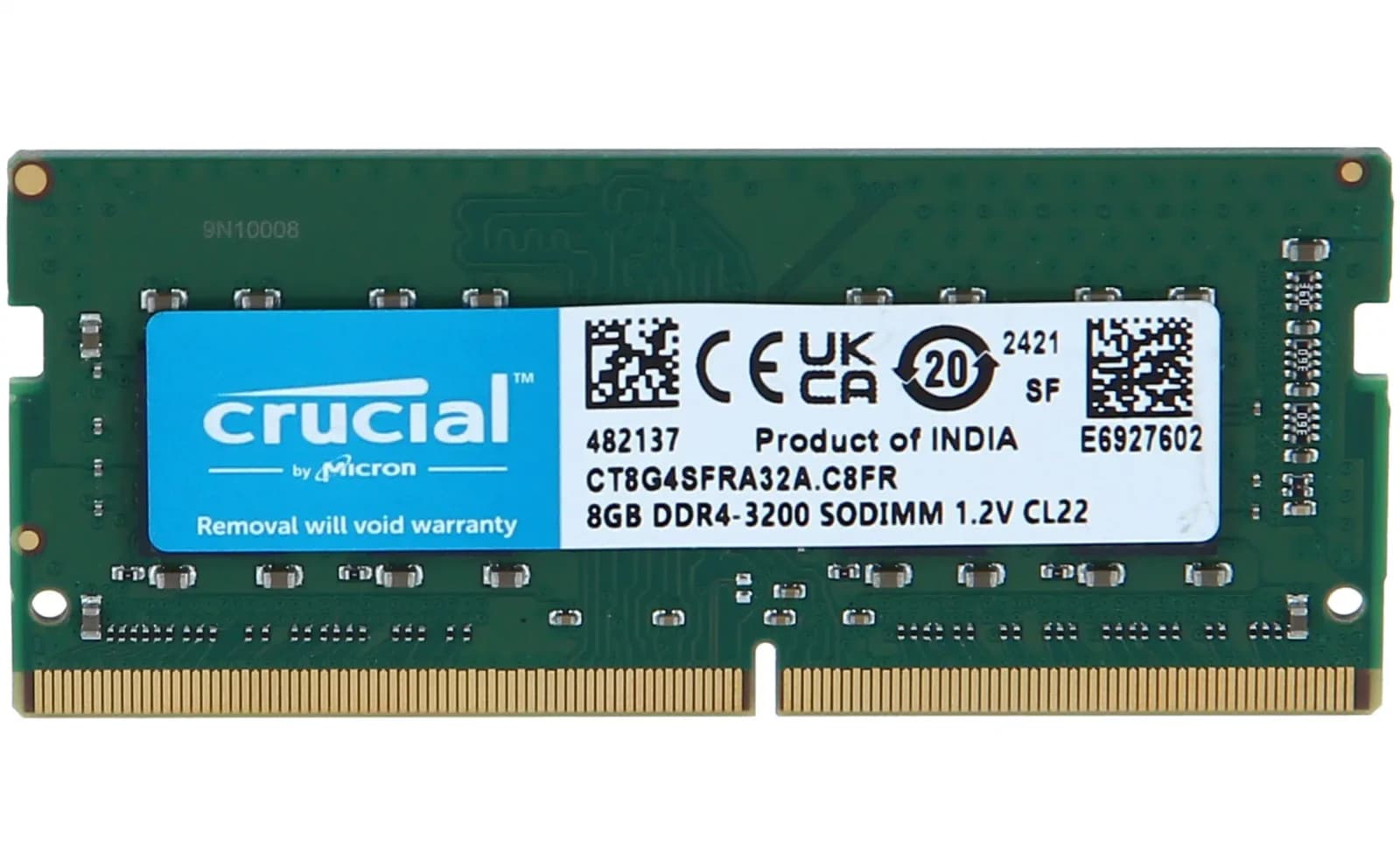 Crucial 8GB (1X 8GB) 3200MHZ SODIMM DDR4 RAM (CT8G4SFRA32A)