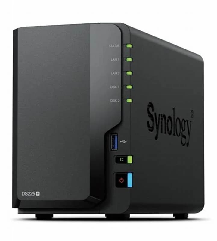 Synology Disk Station DS225+, NAS server, SATA 6Gb/s, RAID 0, 1, JBOD, RAM 2 GB, Gigabit Ethernet / 2.5 Gigabit Ethernet, iSCSI support (DS225)