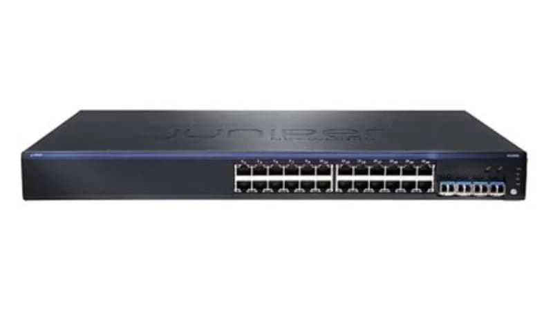Juniper EX 2200, 24-port 10/100/1000BaseT (24-ports PoE+) with 4 SFP uplink ports (optics not included) (EX2200-24P-4G)
