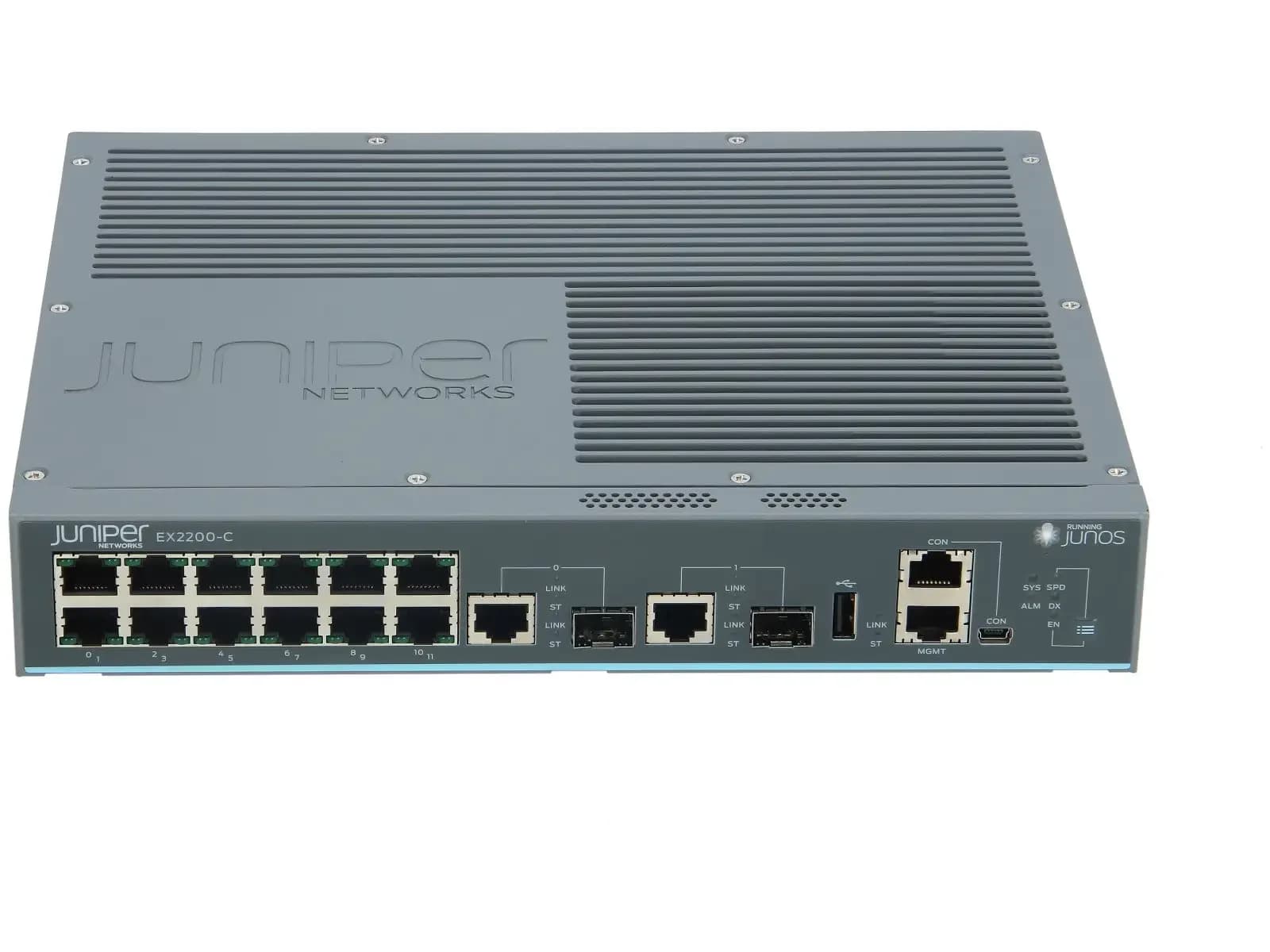 Juniper EX2200-C-12T-2G fanless switch w.12-port 10/100/1000BaseT a.2Dual-Purpose uplink ports (EX2200-C-12T-2G)