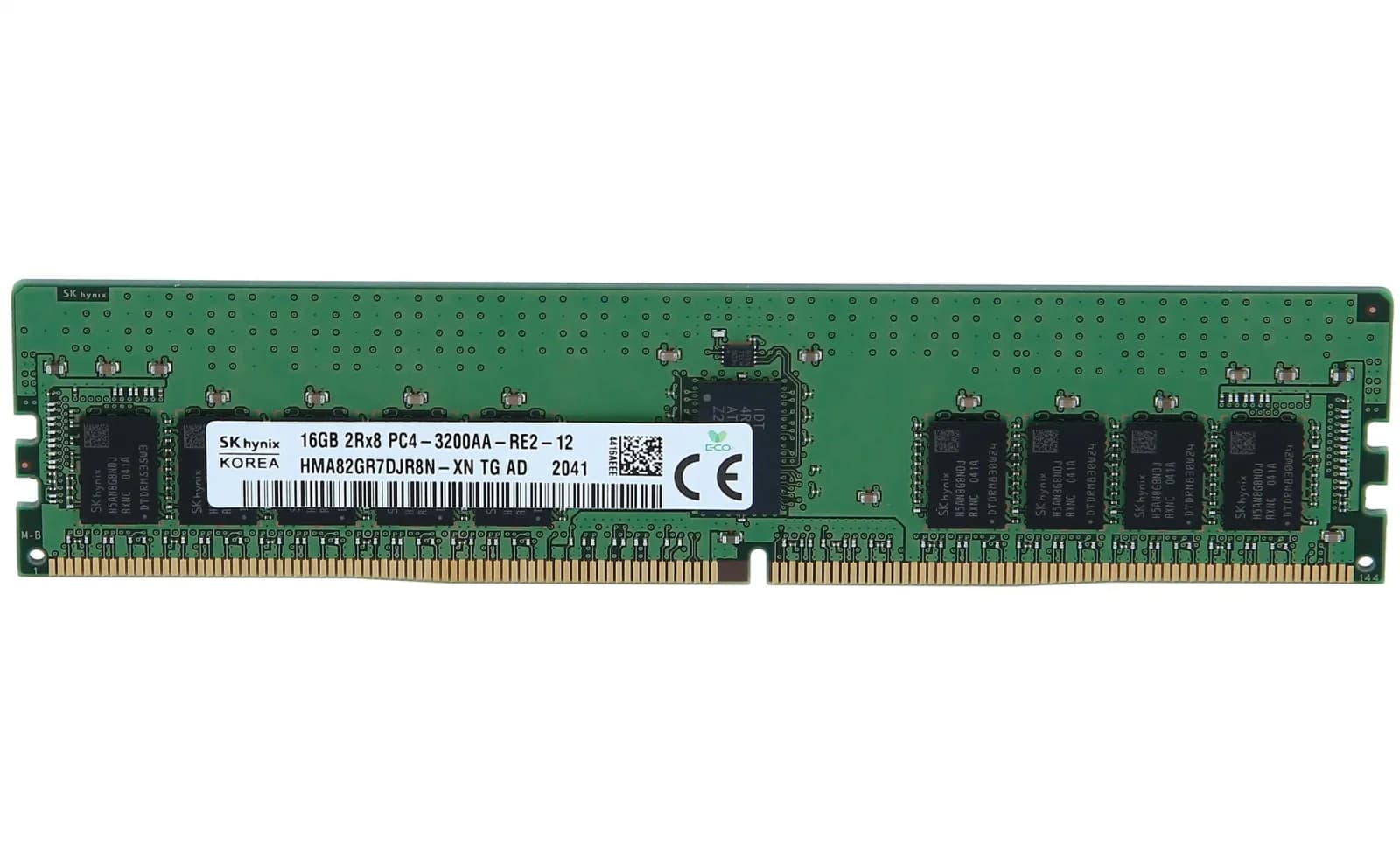 SK Hynix DDR4, module, 16 GB, DIMM 288-pin, 3200 MHz / PC4-25600, CL22, 1.2 V, registered, ECC (HMA82GR7DJR8N-XN)