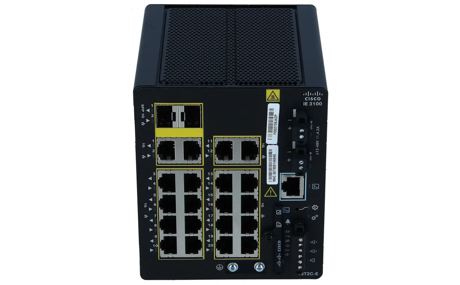 Cisco Catalyst IE3100 Rugged Series, Network Essentials, switch, Managed, 18 x 10/100/1000 + 2 x combo Gigabit, DIN rail mountable (IE-3100-18T2C-E)