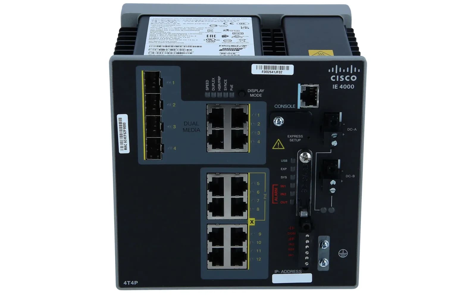 Cisco IE 4000 4 x RJ45 10/100M, 4 x PoE 10/100M, 4 x 1G Combo , LA (IE-4000-4T4P4G-E)