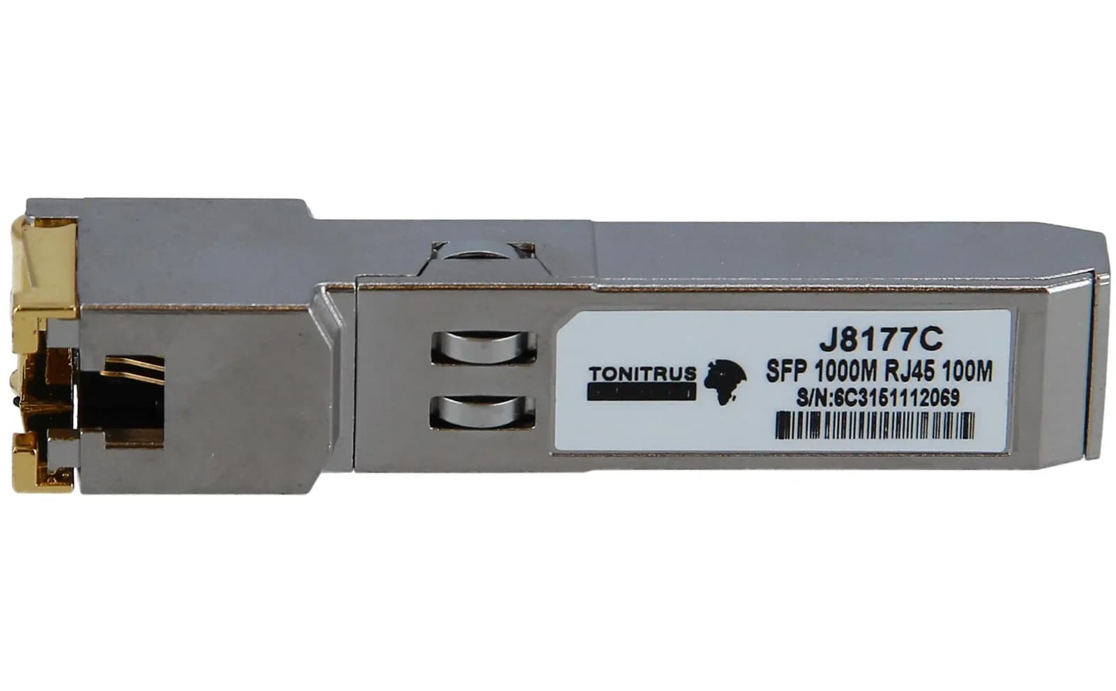 HPE X121, SFP (mini-GBIC) transceiver module, GigE, 1000Base-T, RJ-45, 100m (J8177C)