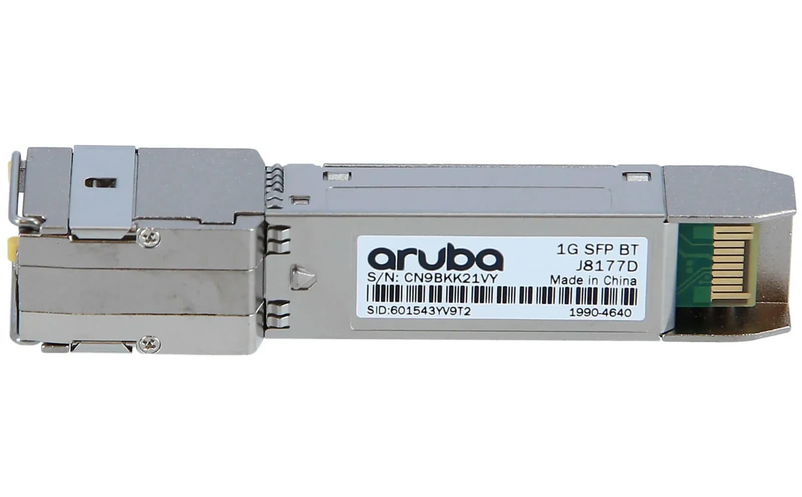 HPE Aruba Cat5e, SFP (mini-GBIC) transceiver module, GigE, 1000Base-T, RJ-45, 100 m (J8177D)