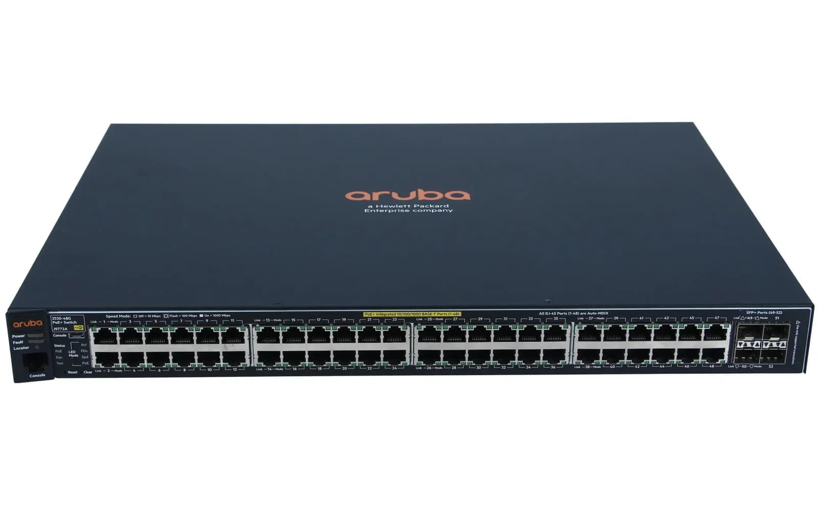 HPE Aruba 2530-48G-PoE+, Switch, 48 x 10/100/1000 (PoE+) 4x 1Gb SFP (J9772A)