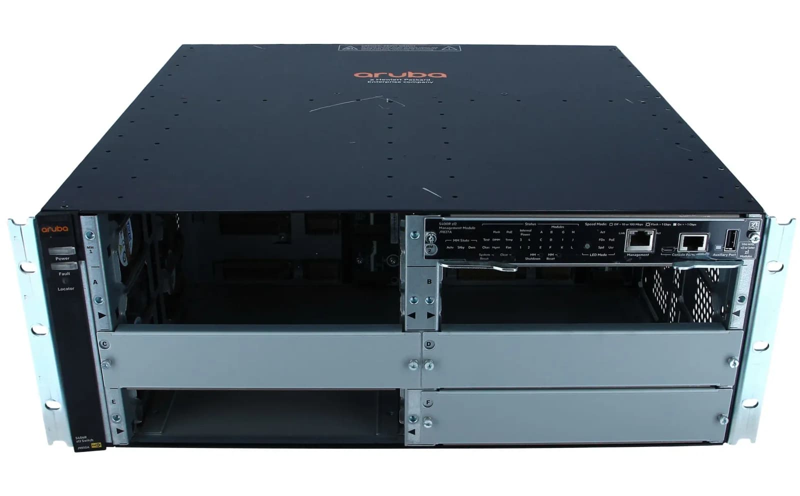 HPE 5406ZL R2, switch chassis assembly (4U high), Includes the bare chassis ONLY (no modules, fan tray, or power supply installed) (J9850A)