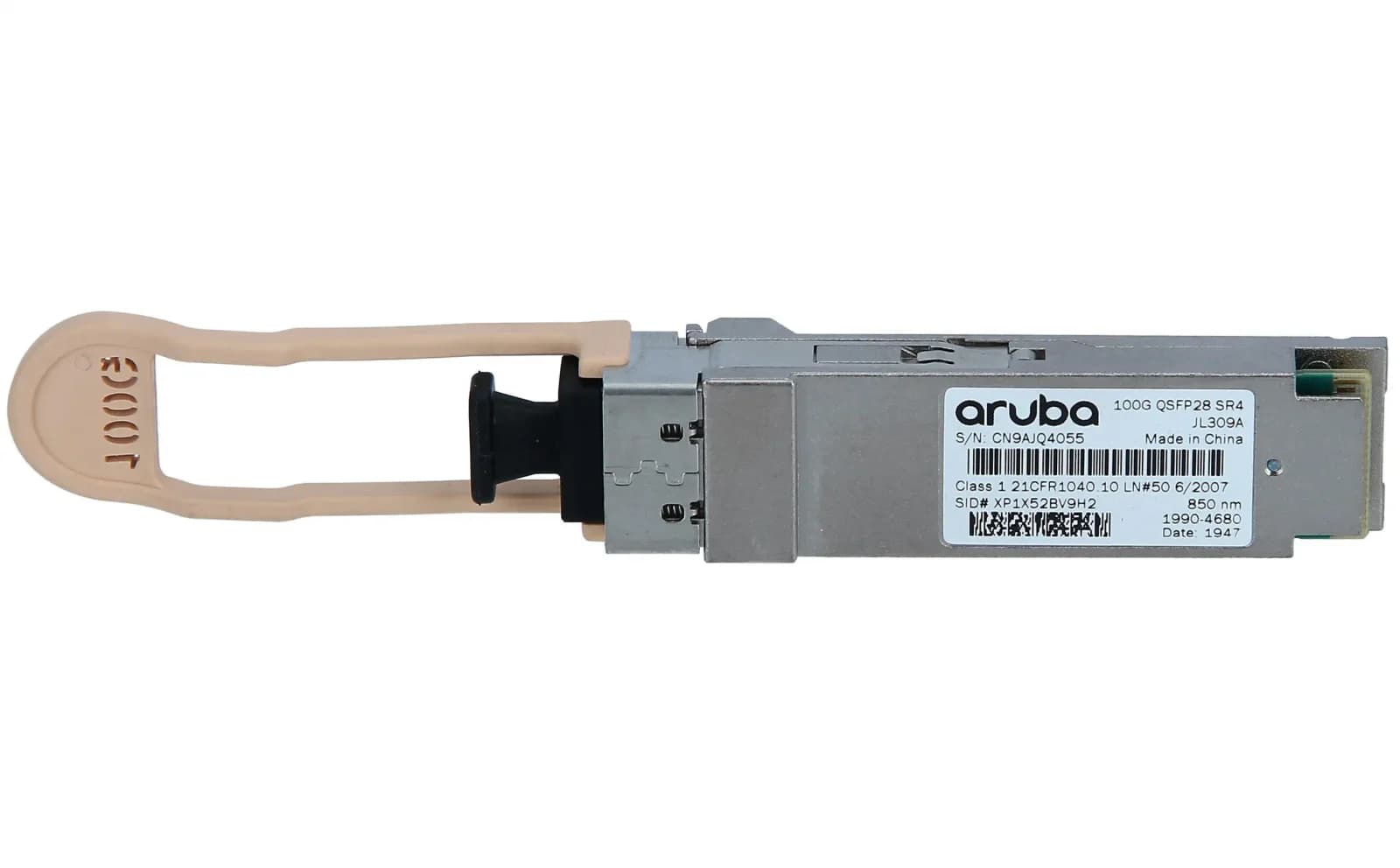 HPE Aruba X151 12-strand, QSFP28 transceiver module, 100 Gigabit Ethernet, 100GBase-SR4, MPO multi-mode, 100 m, 850 nm (JL309A)