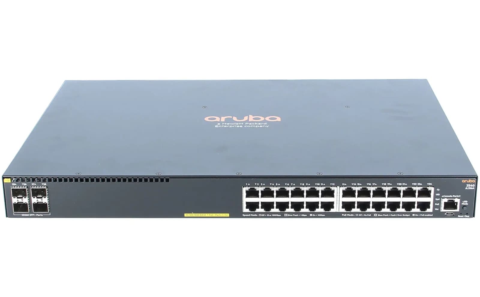 HPE Aruba 2540 24G PoE+ 4SFP+, Switch, 1.000 Mbps, 24-Port 1U, USB rack модуль (JL356A)