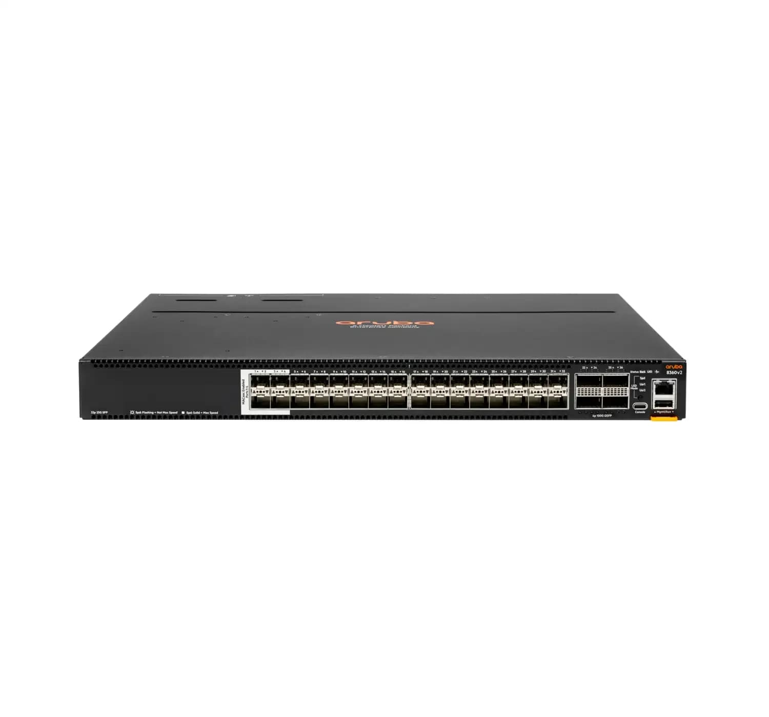 HPE Aruba CX 8360-32Y4C V2, Switch, L3, managed, 32 x 1/10/25 Gigabit Ethernet SFP / SFP+ / SFP28 + 4 x 40/100 Gigabit QSFP+ / QSFP28, (JL700C)