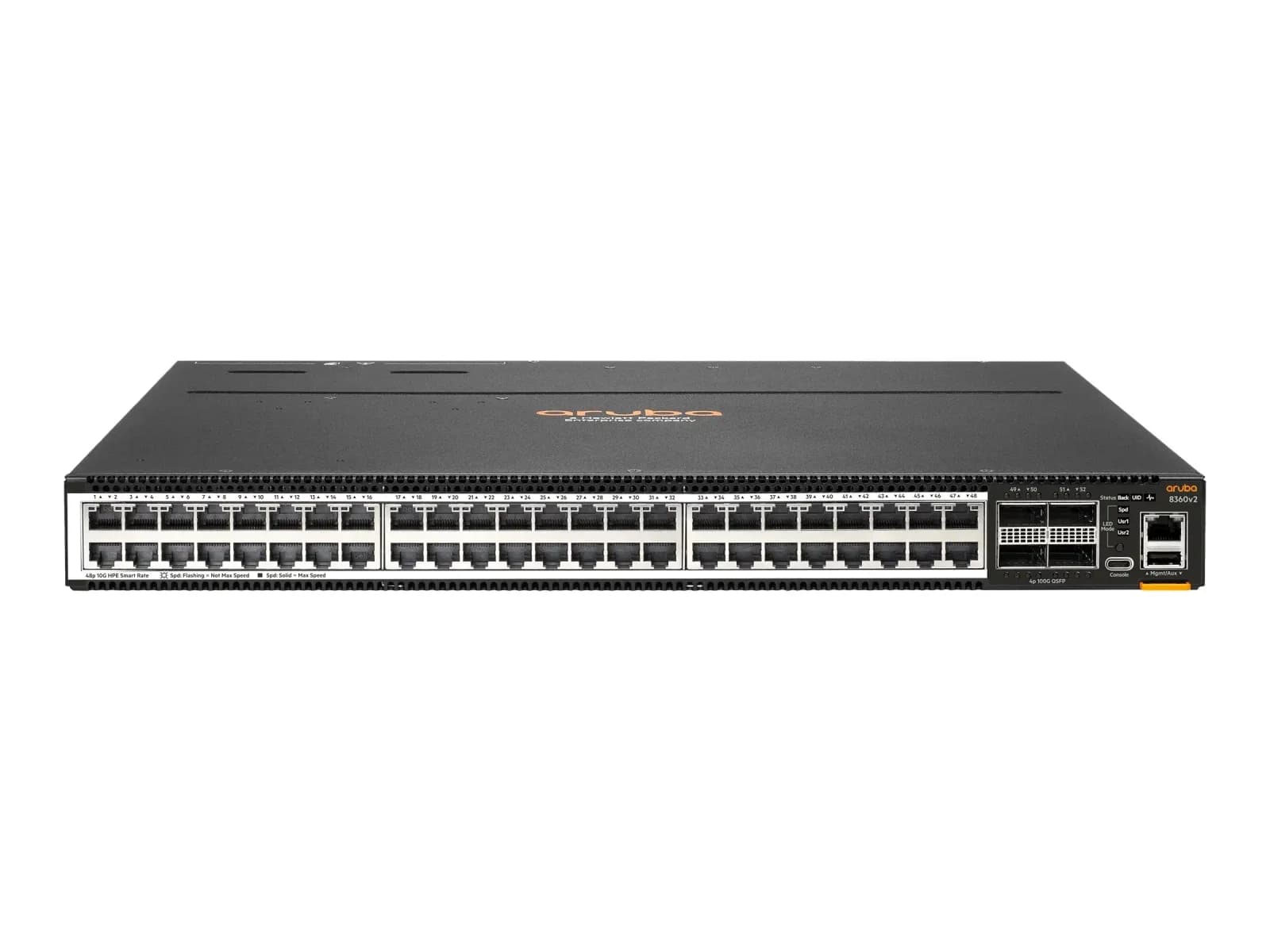 HPE Aruba CX 8360-48XT4C v2, Switch, L3, Managed, 48 x 100/1000/10000 + 4 x 40/100 Gigabit QSFP+ / QSFP28, front to back airflow, (JL706C)