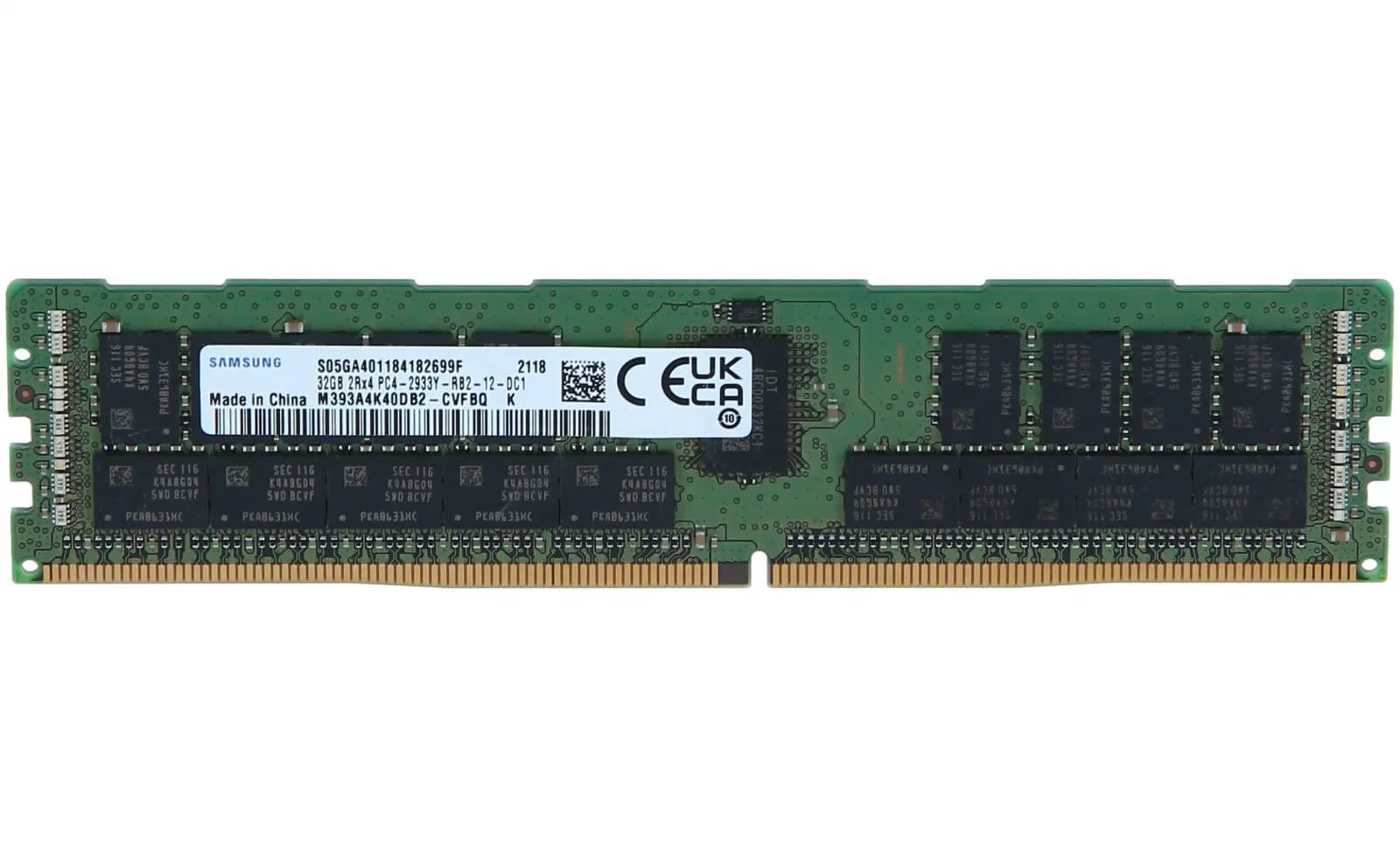 Samsung DDR4, module, 32 GB, DIMM 288-pin, 2933 MHz / PC4-23400, 1.2 V, registered, ECC (M393A4K40DB2-CVF)