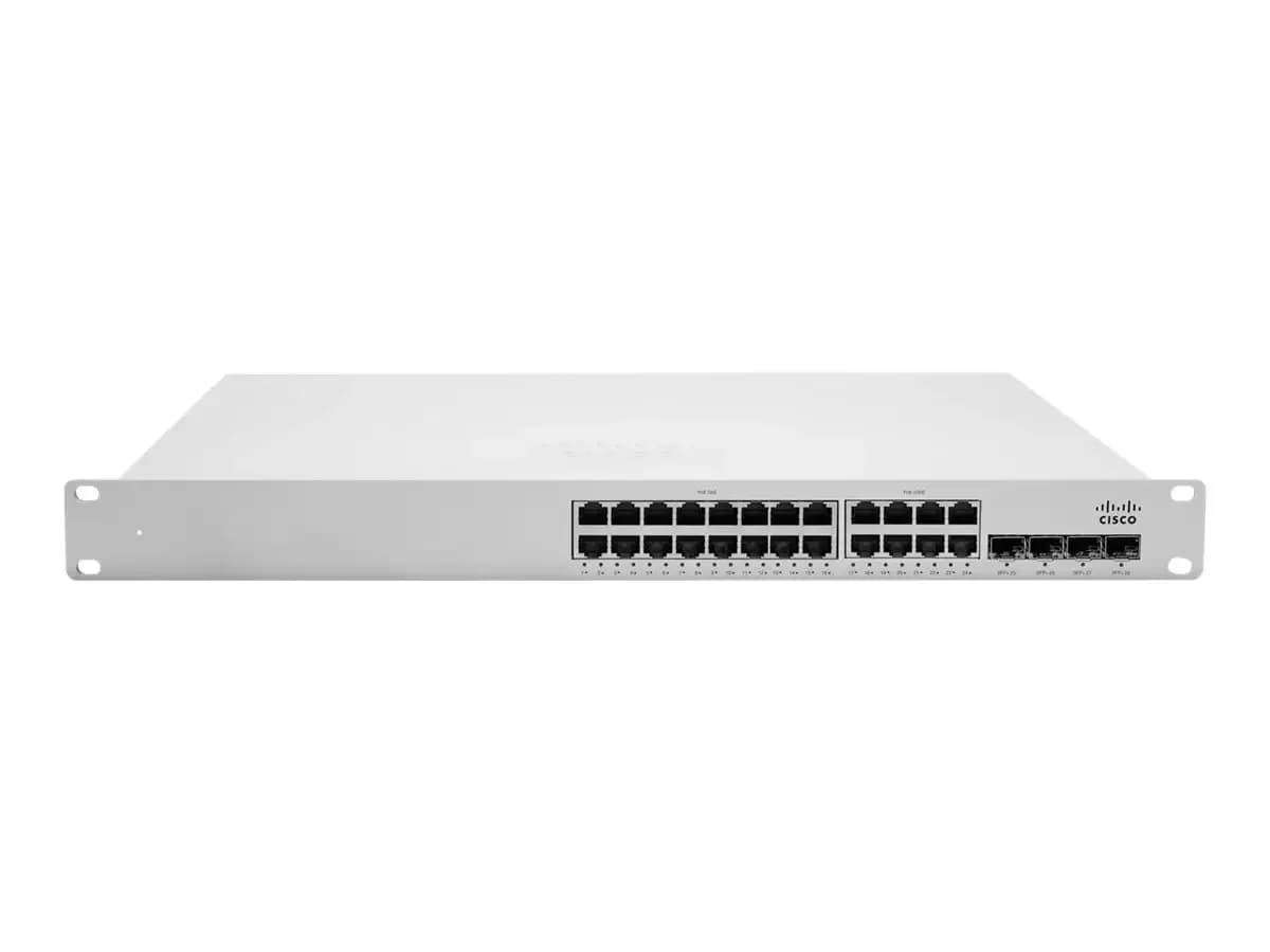 Cisco Meraki Cloud Managed MS350-24X, Switch, L3, Managed, 24 x 10/100/1000 (UPOE) + 4 x 10 Gigabit SFP+ (uplink), desktop, rack-mountable, (MS350-24X-HW)