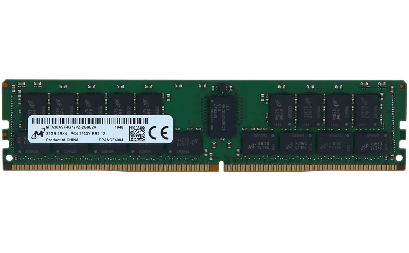 Micron DDR4, module, 32 GB, DIMM 288-pin, 2933 MHz / PC4-23400, CL21, 1.2 V, registered with parity, ECC (MTA36ASF4G72PZ-2G9E2)