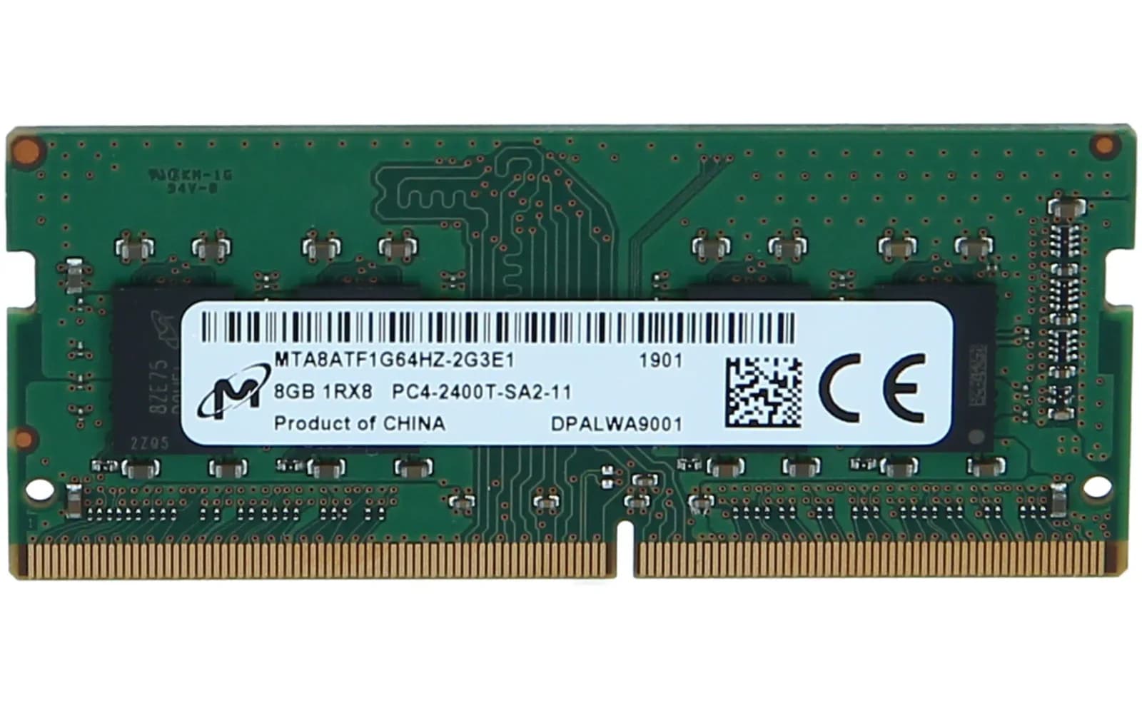 Micron 8GB, DDR4 SODIMM, PC4-2400 (MTA8ATF1G64HZ-2G3E1)