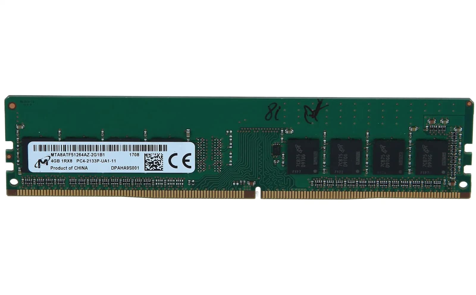 Samsung 4GB UDIMM 1Rx8 DDR4 PC4-17000P 2133MHz (288 Pin) Memory (MTA8ATF51264AZ-2G1B1)