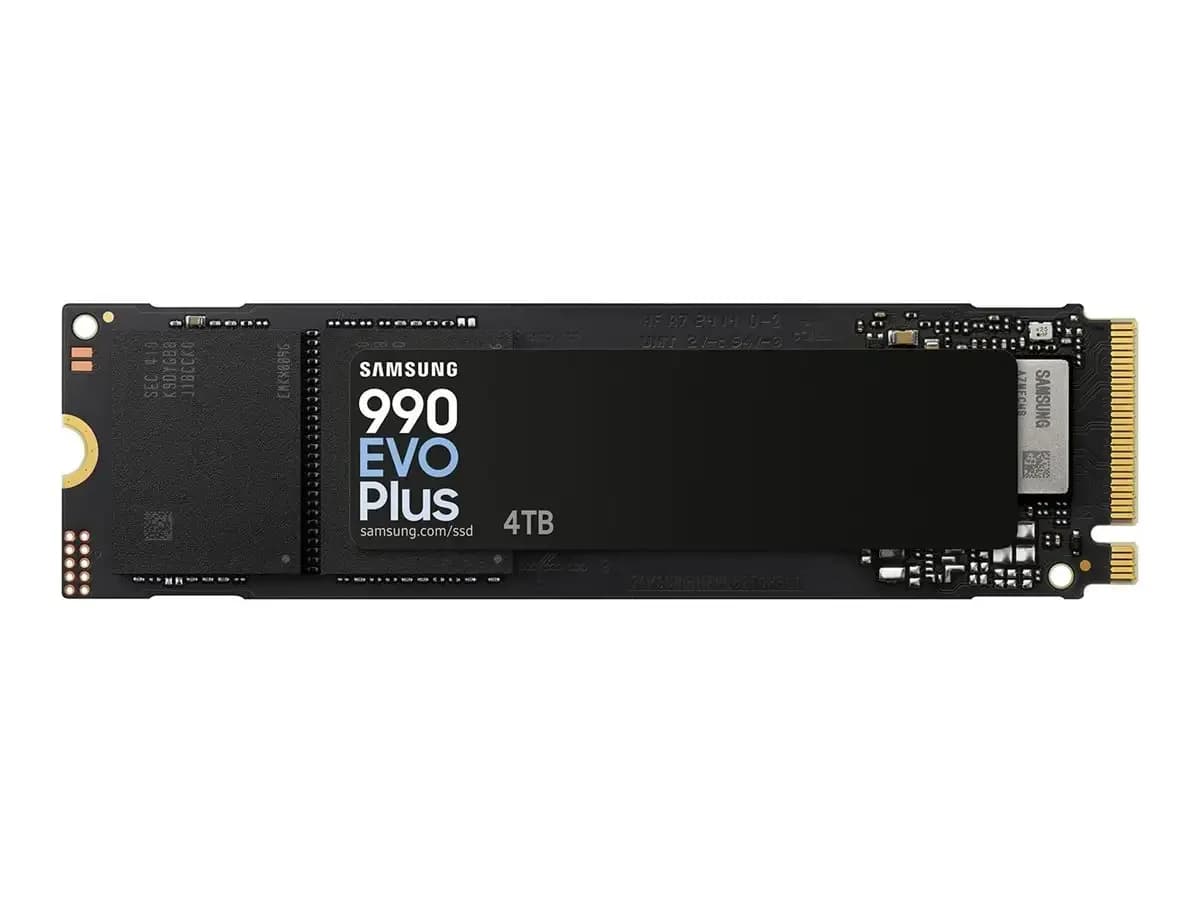 Samsung 990 EVO Plus, SSD, encrypted, 4 TB, internal, M.2 2280, PCIe 5.0 x2 (NVMe), 256-bit AES, TCG Opal Encryption 2.0 (MZ-V9S4T0BW)