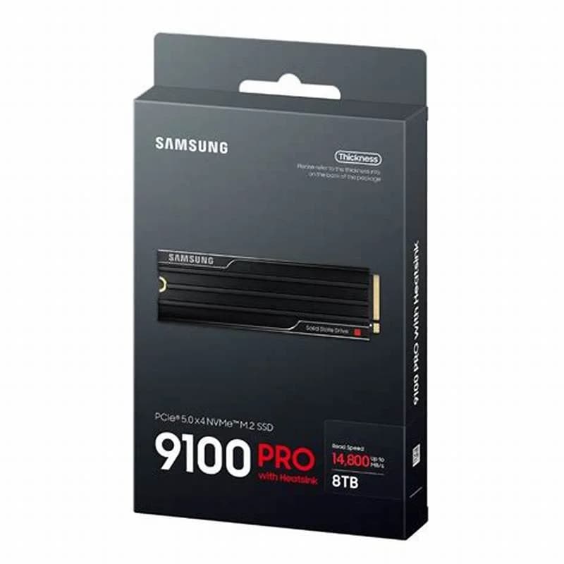 Samsung 9100 PRO MZ-VAP8T0, SSD, encrypted, 8 TB, internal, M.2 2280, PCI Express 5.0 x4 (NVMe), 256-bit AES, TCG Opal Encryption 2.0, (MZ-VAP8T0CW)