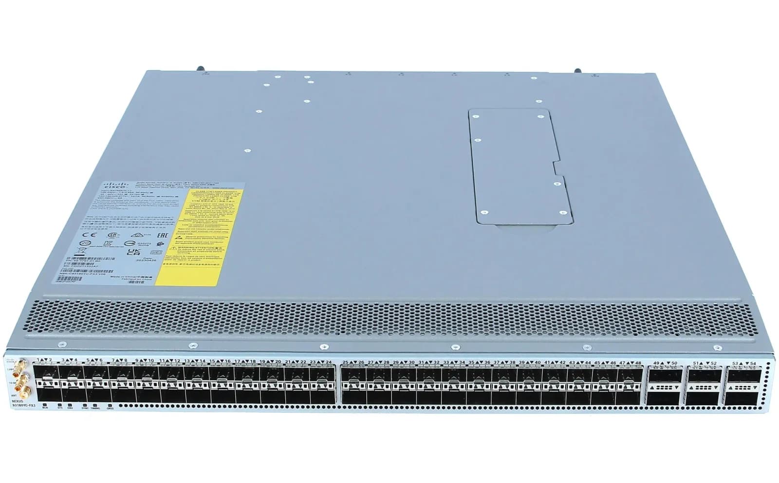 Cisco Nexus 93180YC-FX3, Switch, L3, Managed, 48 x 1/10/25 Gigabit SFP+ + 6 x 40/100 Gigabit QSFP28, rack-mountable (N9K-C93180YC-FX3)
