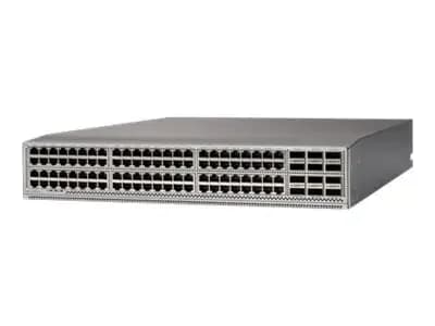 Cisco Nexus 93216TC-FX2, Switch, L3, Managed, 96 x 100 Gigabit QSFP28 / 40 Gigabit QSFP28 + 96 x 10 Gigabit Ethernet, front and side to (N9K-C93216TC-FX2)