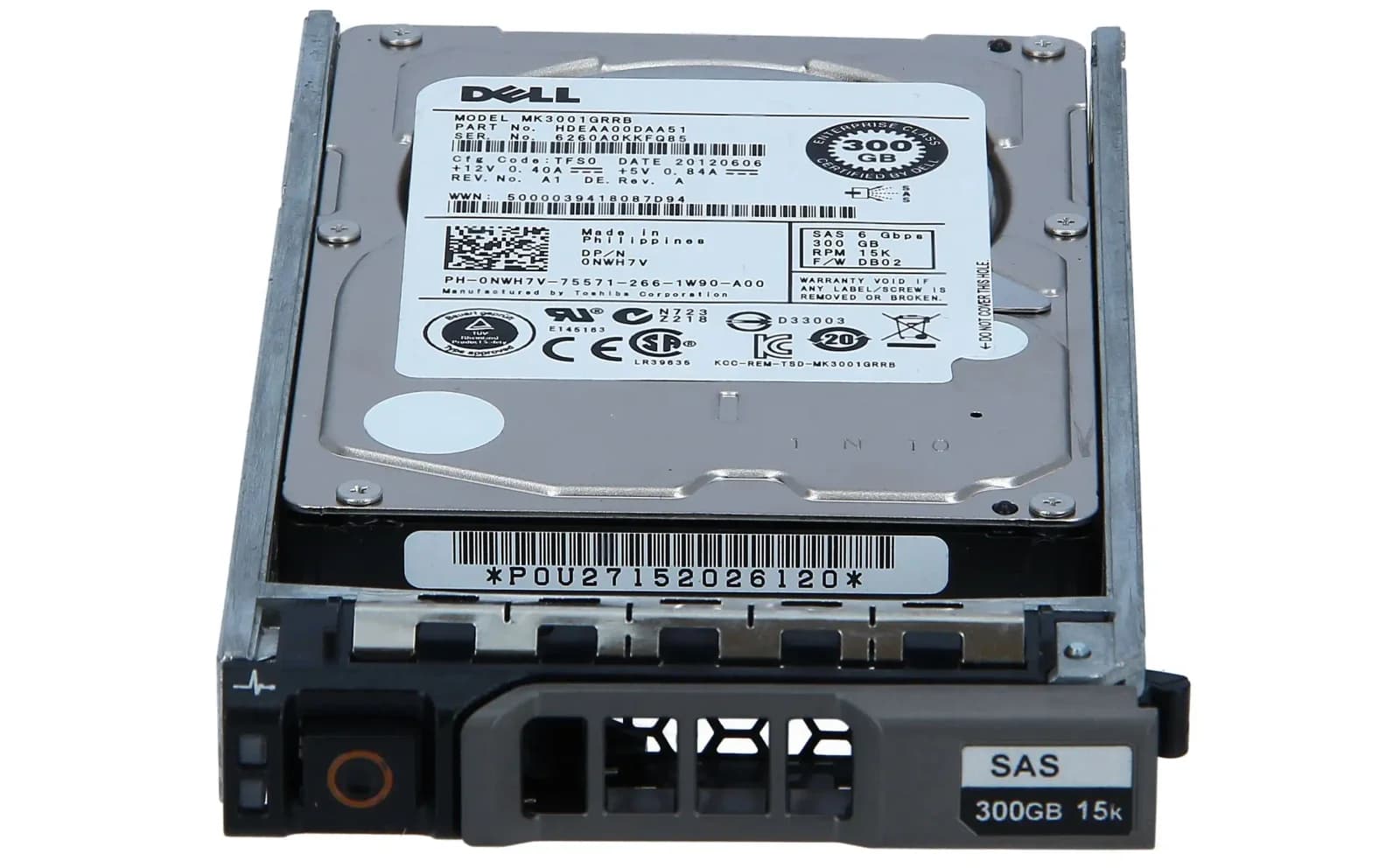 DELL 300GB 15K 6G 2.5INCH SAS HDD (NWH7V)